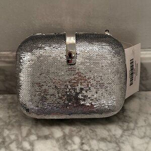 (NWT) Silver Sequined Formal Clutch Purse – Perfect for Prom & Weddings!